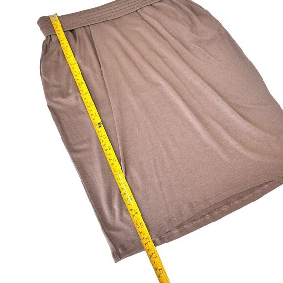 Michael Stars Skirt Sz.M Tan Modal Jersey Wide Waistband Above Knee Neutral - Picture 5 of 11